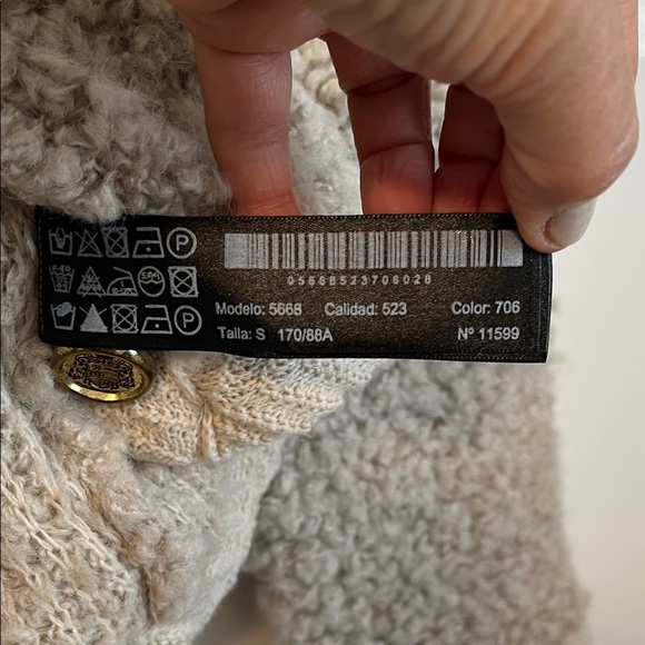 NWT MASSIMO DUTTI Boucle Knit Alpaca Wool Beige Cardigan with Buttons, Size S - Picture 13 of 15